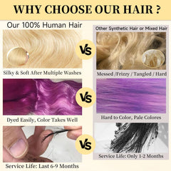Femca 613 HD transparent lace front blends with skin tones for a discreet look.