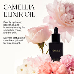 FEMMUE Camellia Elixir dropper application delivering fast-absorbing hydration.