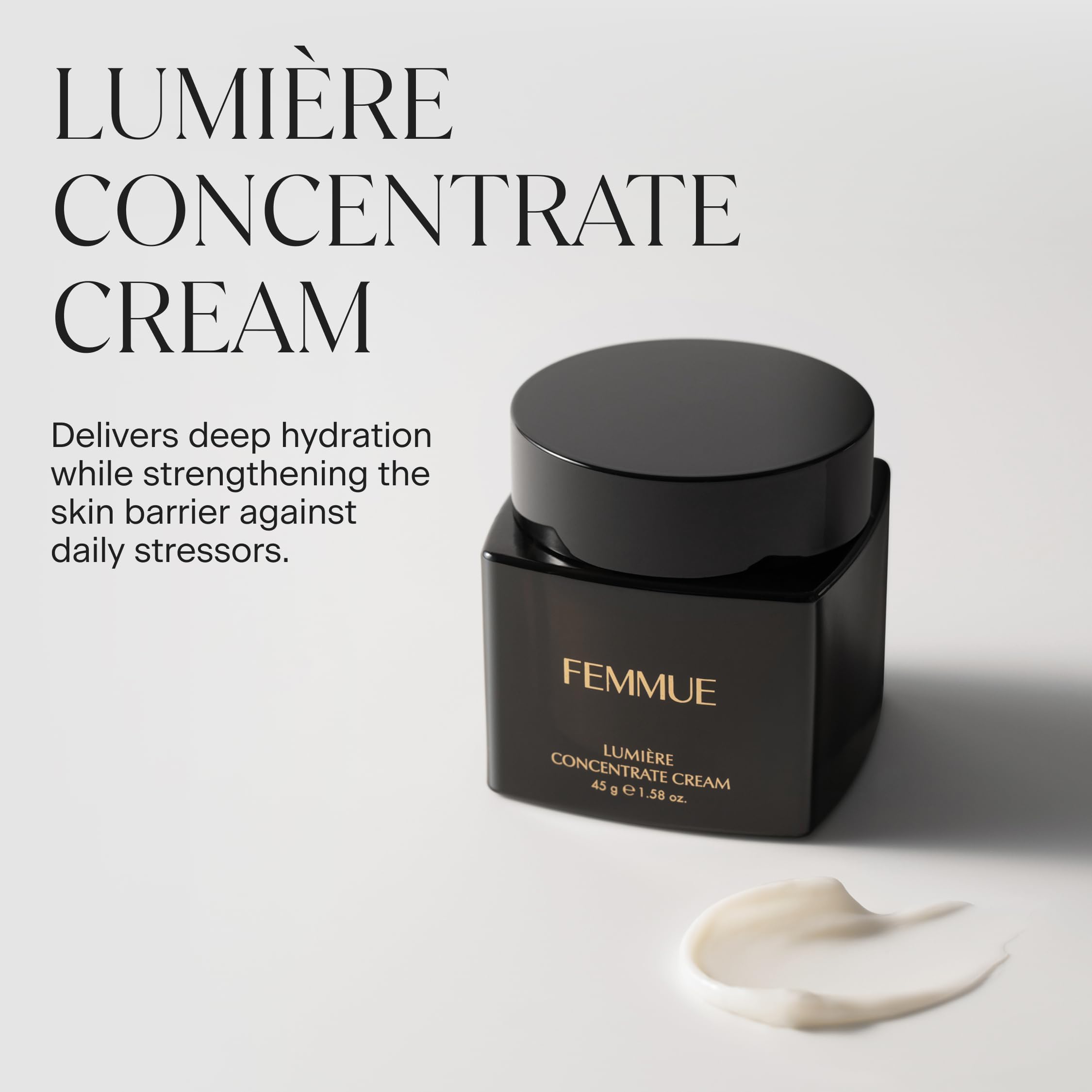 Lumière Cream application on skin with silky glide