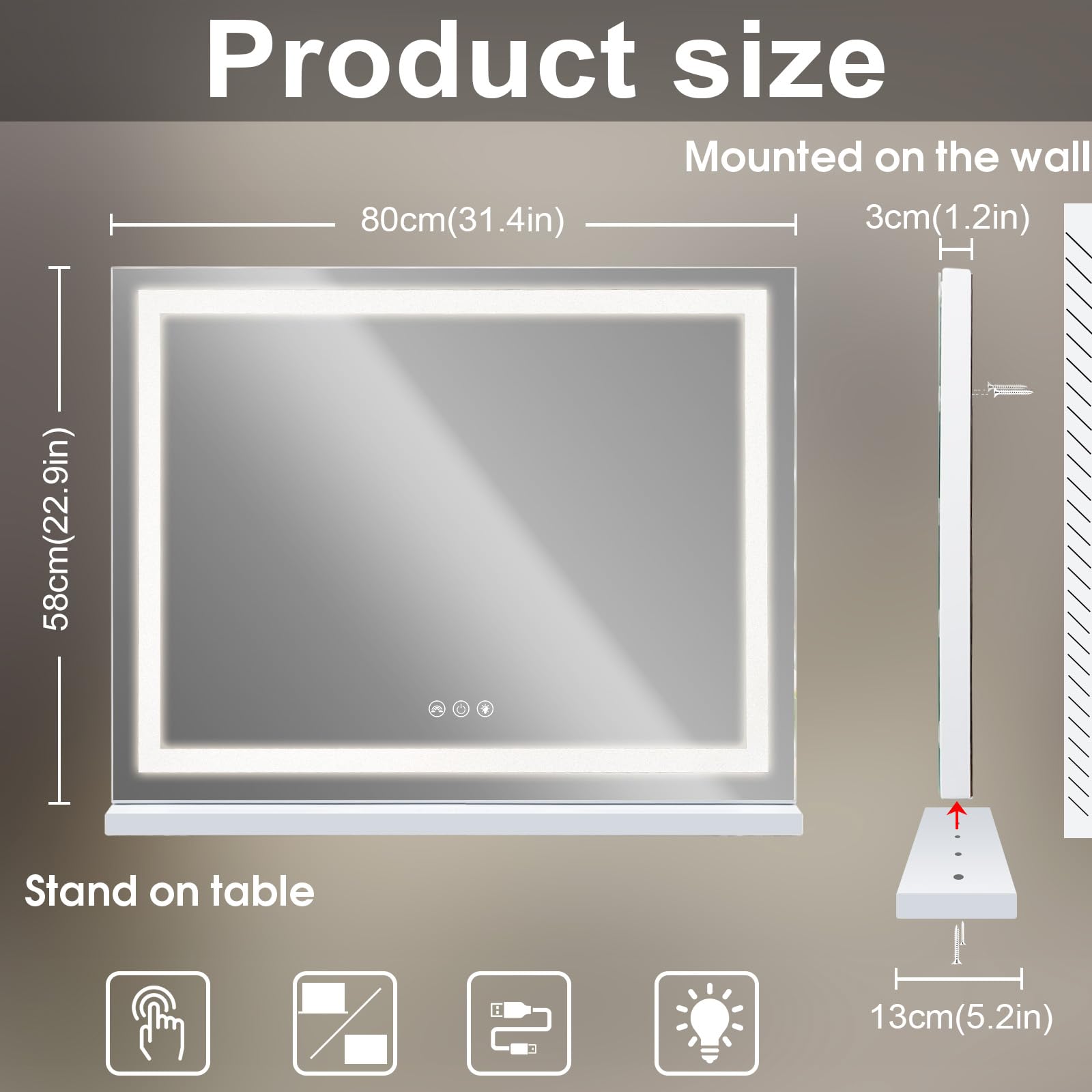 FENCHILIN Hollywood-style vanity decor adds elegant lighting to a bedroom.