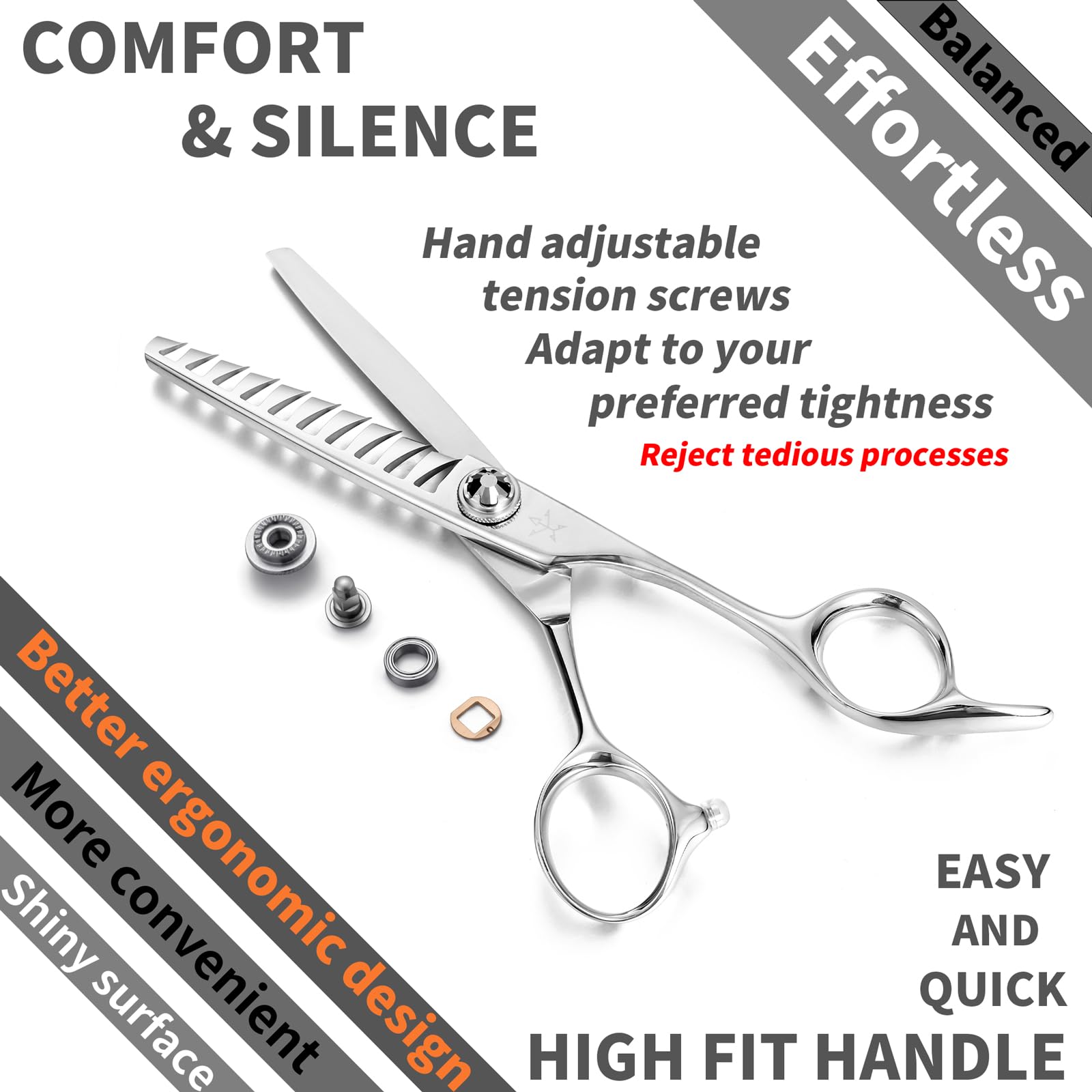 Fengliren thinning scissors precision screw detail ensures secure alignment during cuts.