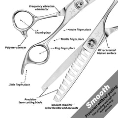 Fengliren thinning scissors tightness adjustment screw enables customizable cutting feel.