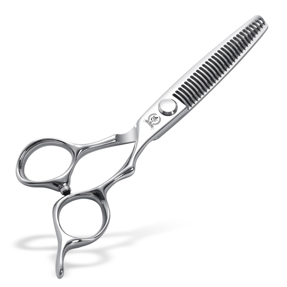 Fenice Peak thinning scissors with 29 teeth for precise bulk removal and natural blends.