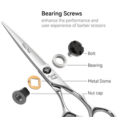 Fenice Peak convex blade provides smooth cuts for detailed styling.
