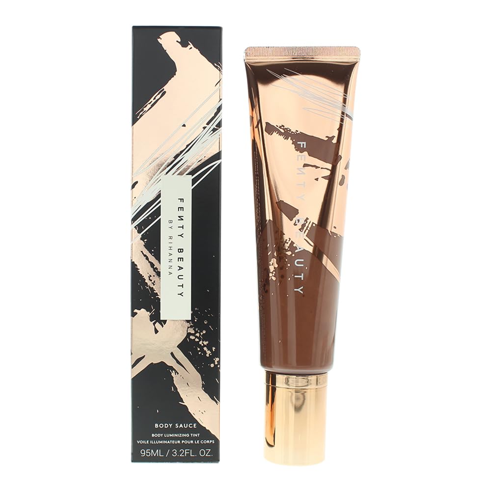 Fenty Beauty Body Sauce Sinamon Sizzle tint adds subtle glow with transfer-resistant finish.