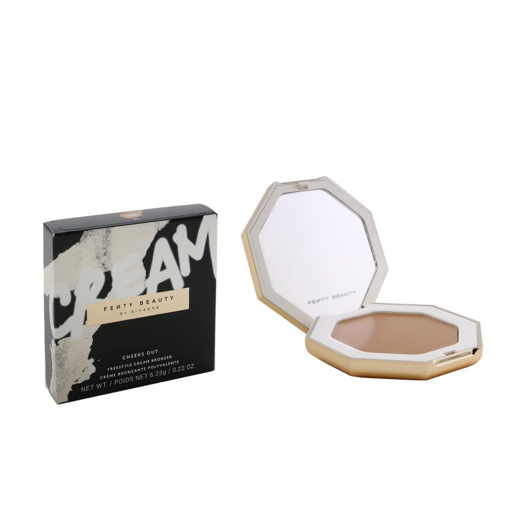Fenty Beauty Cheeks Out Freestyle Cream Bronzer blending into skin for soft contour