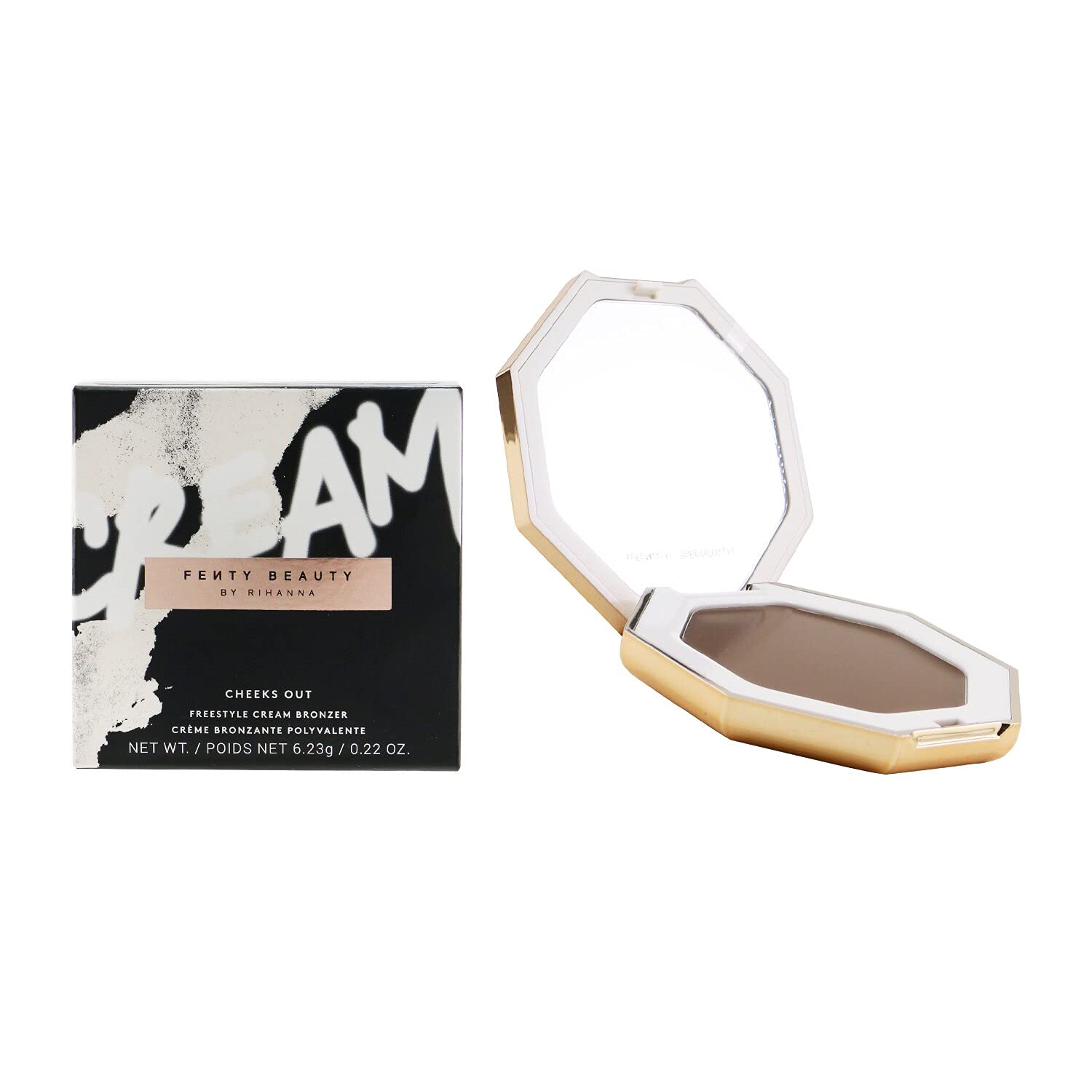 Fenty Beauty Cheeks Out Freestyle Cream Bronzer 06 Chocolate application for seamless blend