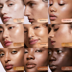 Fenty Beauty Demi'glow highlighter on skin shows lasting shimmer and subtle radiance.