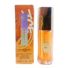 Fenty Beauty Gloss Bomb Ice Melon Chillz bottle with cooling shine and juicy finish.