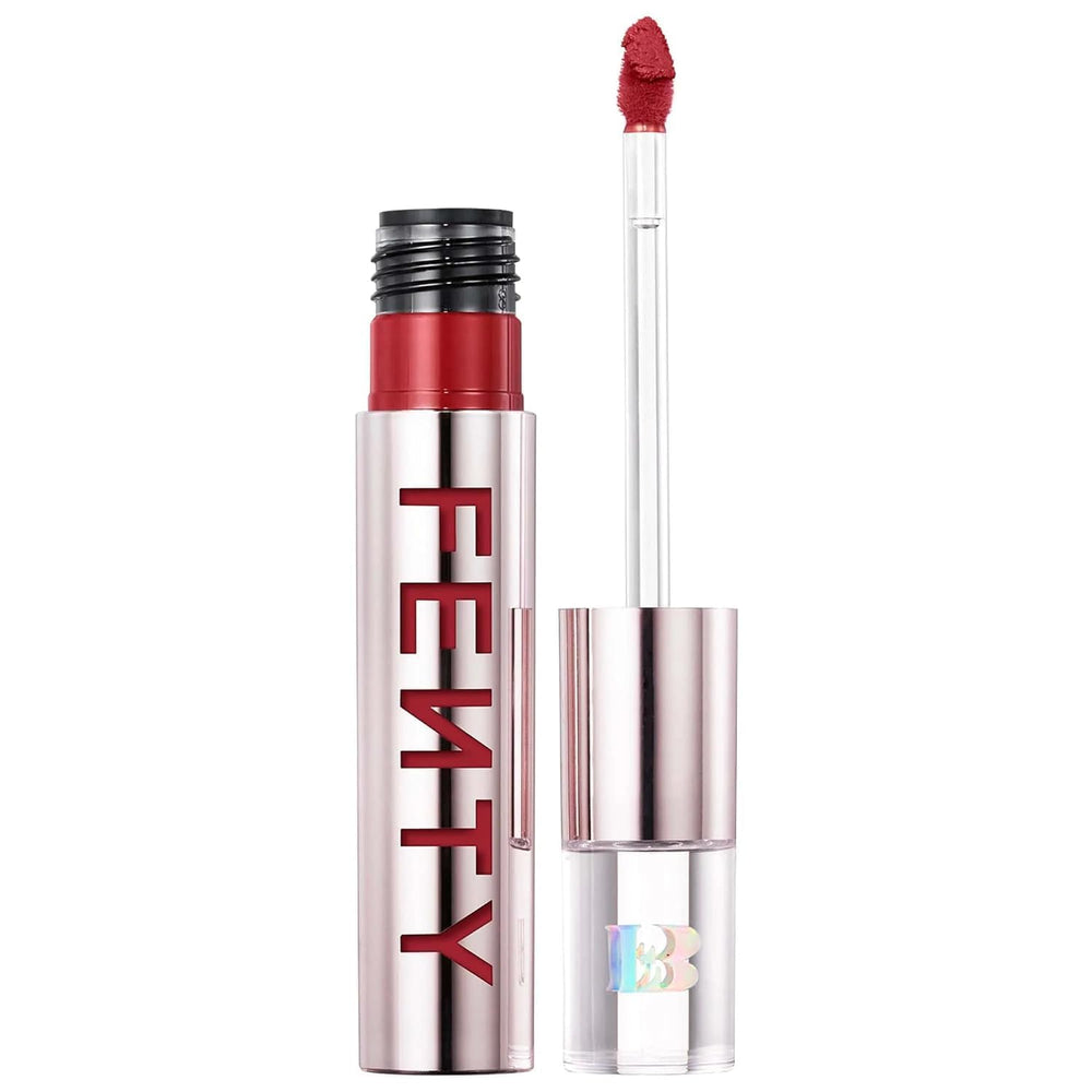 Fenty Beauty Icon Velvet lipstick bottle shot with rich color payoff for bold looks.