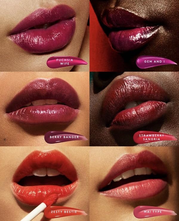 Fenty Beauty Poutsicle packaging close-up emphasizes travel-friendly design and shade Fuchsia Wife.