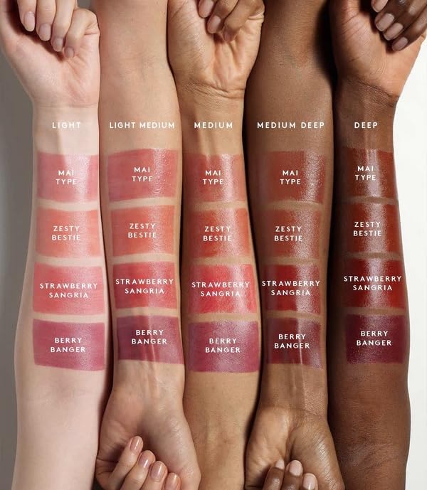 Fenty Beauty Poutsicle Zesty Bestie coral shade swatches showcase vibrant lip color