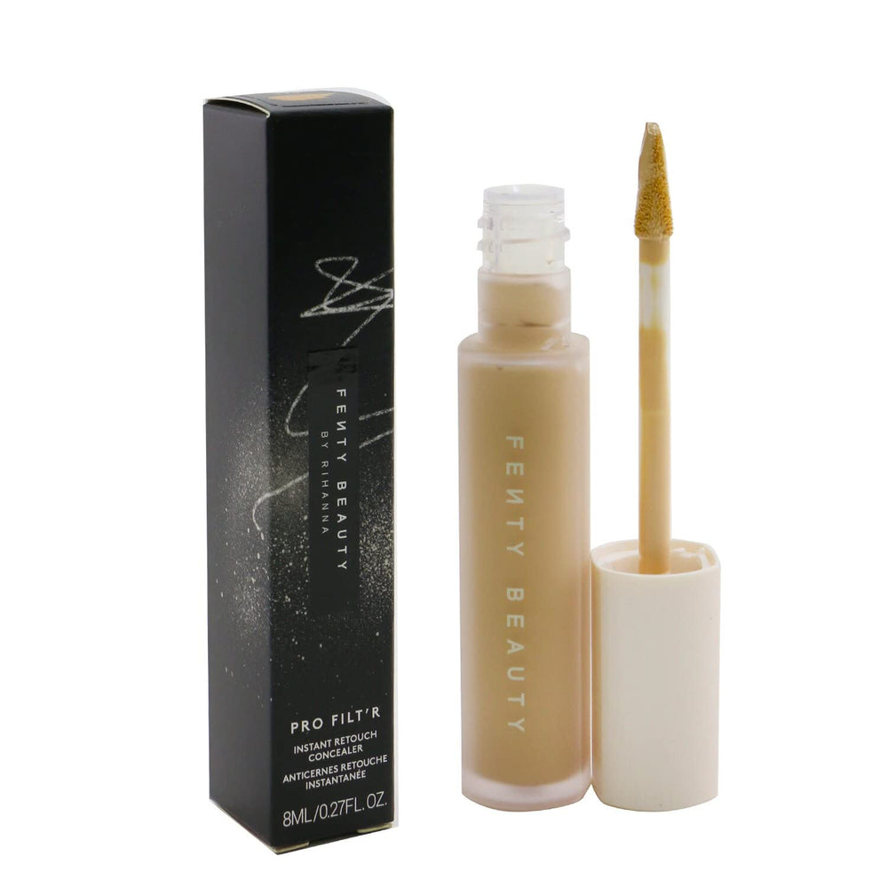 Fenty Beauty Pro Filt’r Concealer 340 wand application shows precise, crease-resistant finish.