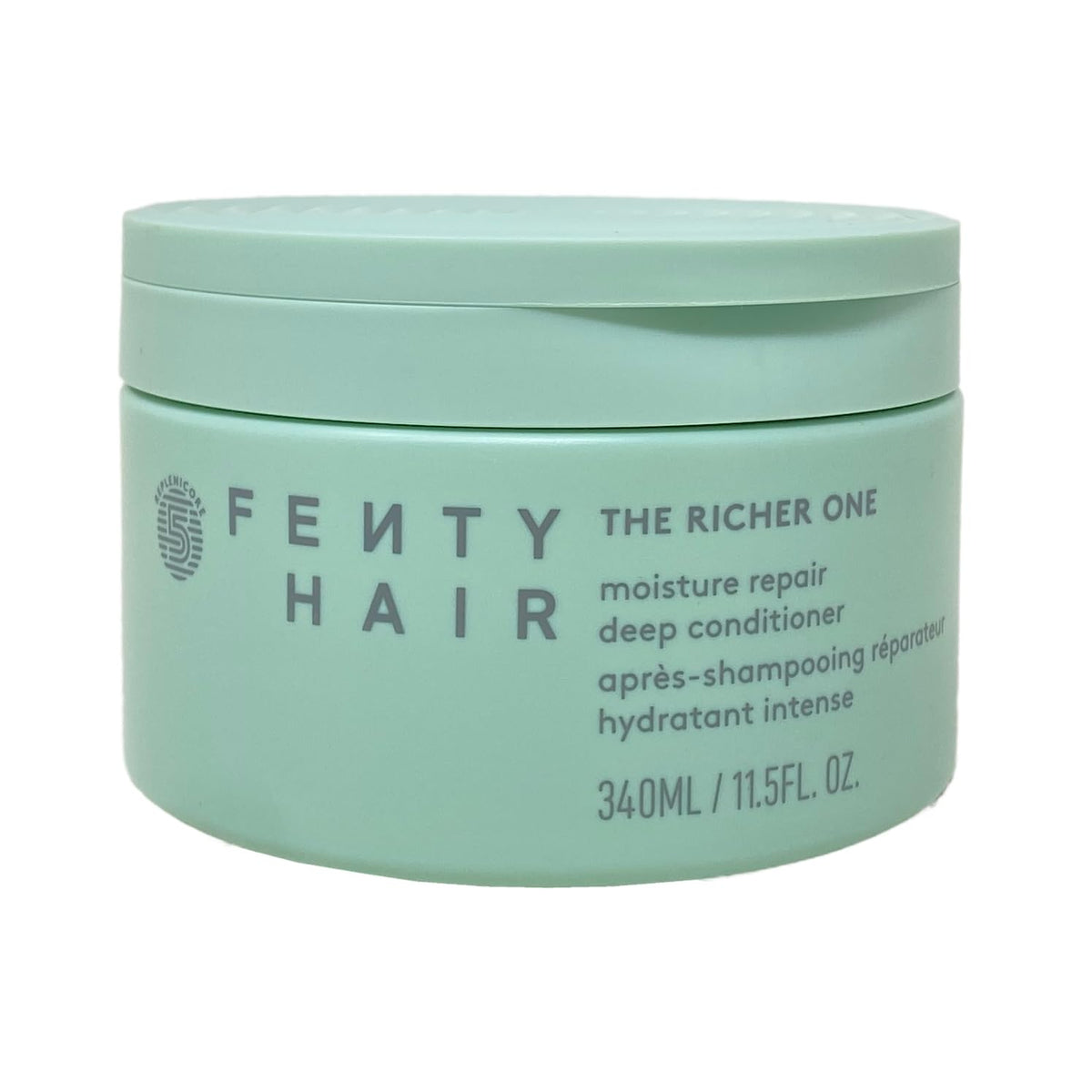 Fenty Beauty Richer One deep conditioner bottle front with premium packaging and hydration focus