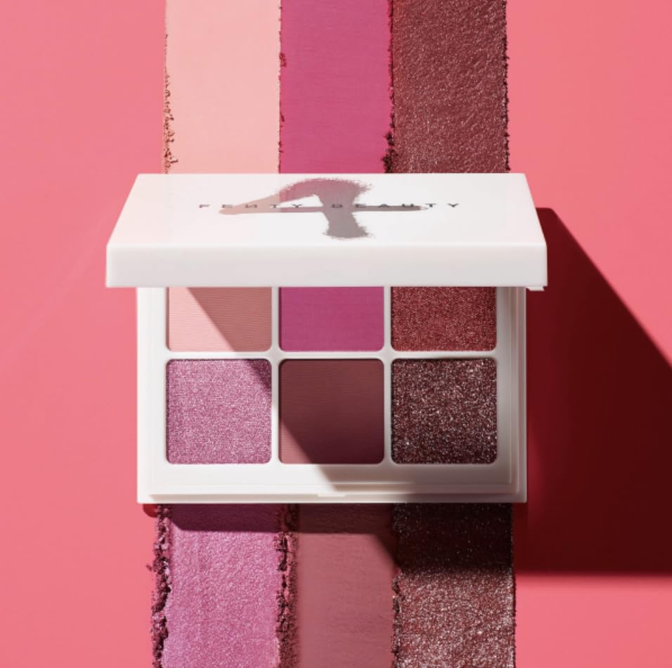Fenty Beauty Snap Shadows Rose shimmer shades close-up for radiant glow