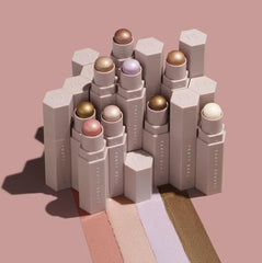 Fenty Crownd Shimmer Skinstick cream-to-powder finish blends smoothly.