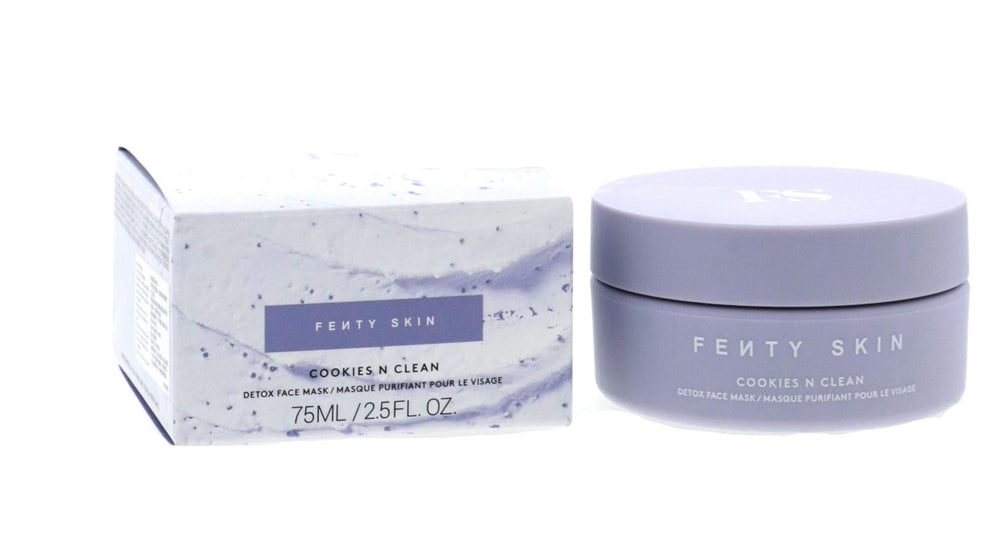 Fenty Skin Cookies N Clean whipped clay mask in a jar, creamy texture for pore care.