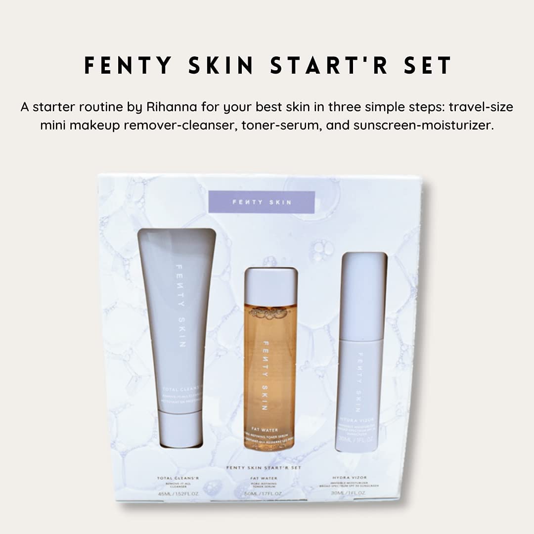 Fenty Skin Fat Water toner-serum bottle targets pores and brightens.