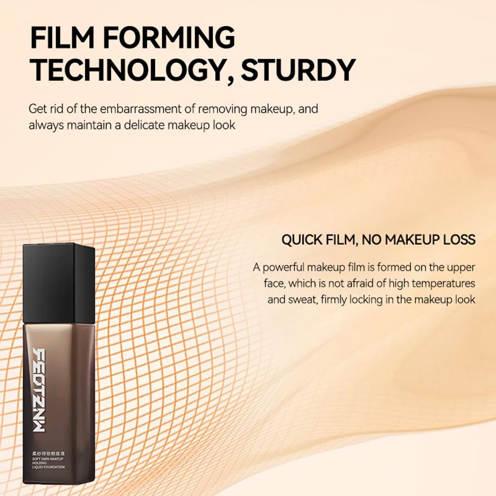 Feotznw Flawless Finish velvet semi-matte glow with shine control on skin.