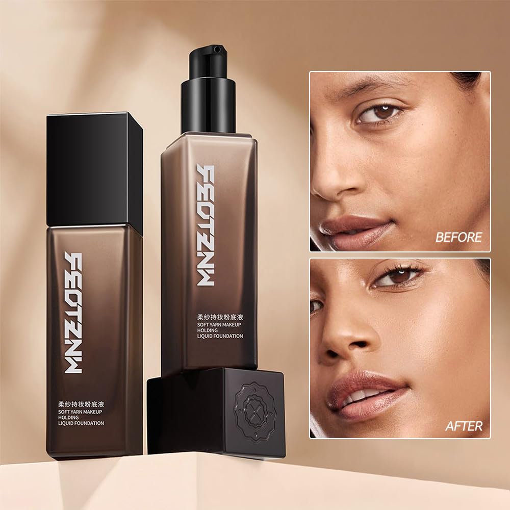 Feotznw Flawless Finish texture close-up highlights creamy, blendable formula that minimizes texture.