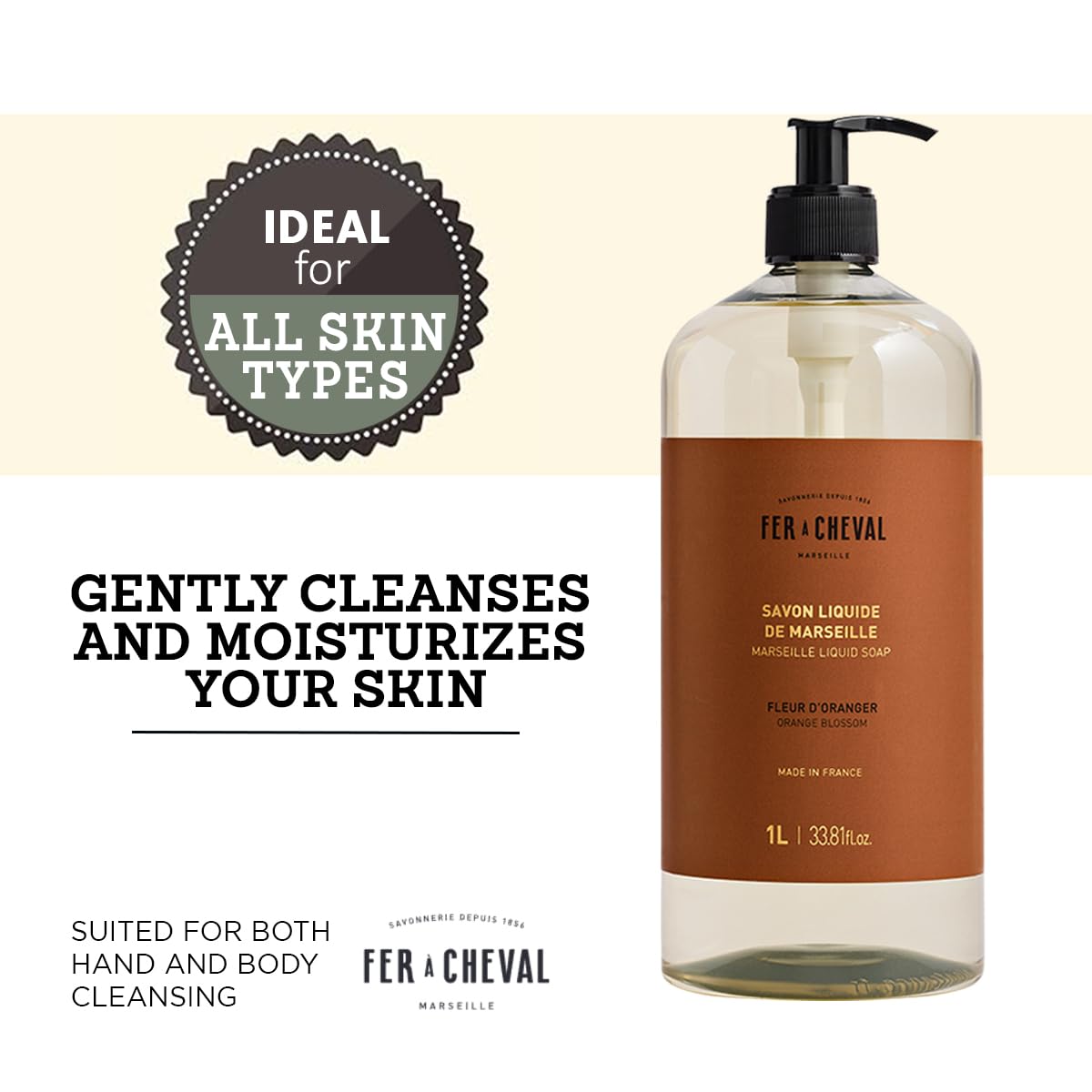 Foamy lather of Fer à Cheval Marseille soap with bubbles for soft cleansing