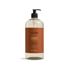 Fer à Cheval Marseille orange blossom liquid soap bottle showing gentle cleansing benefits