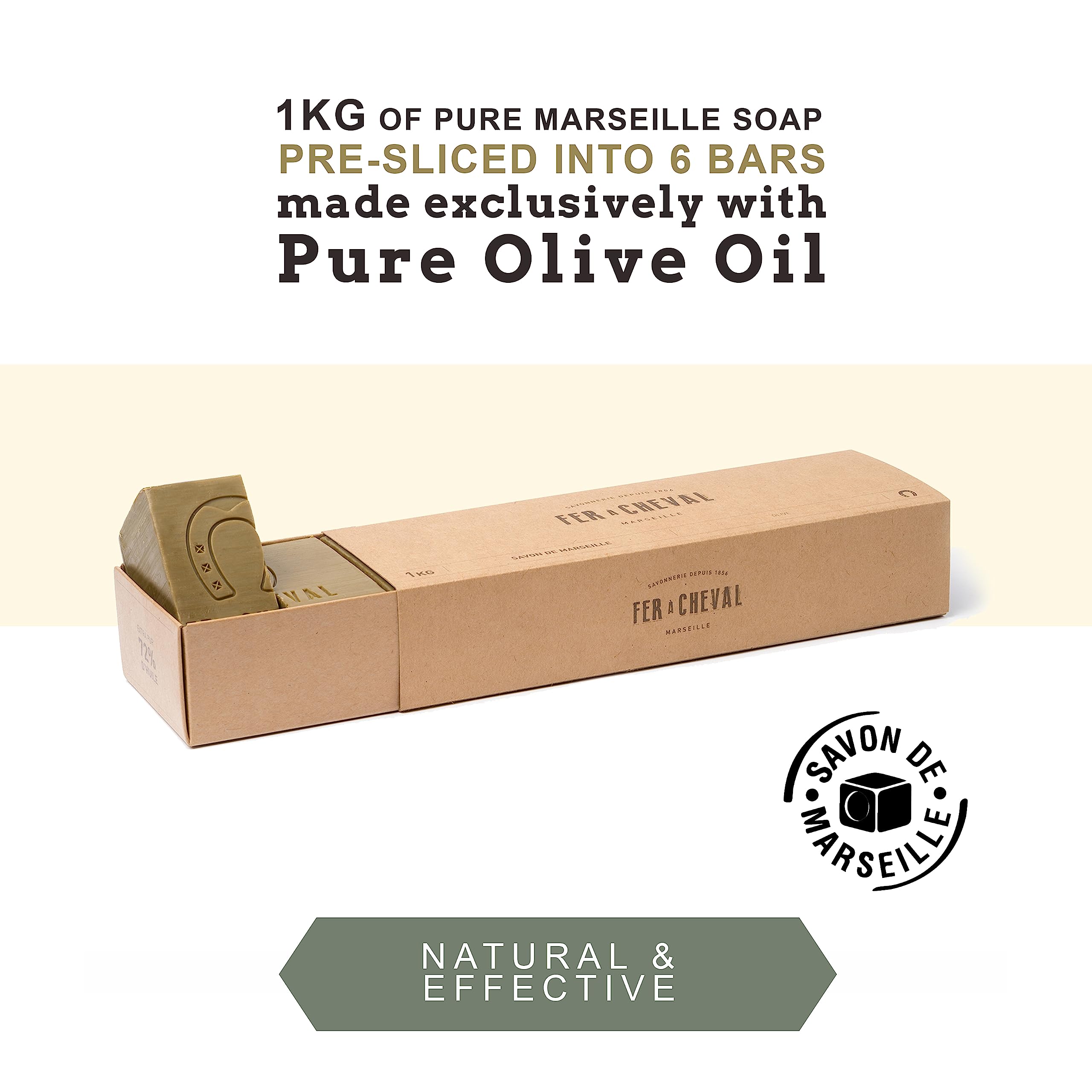 Fer à Cheval Marseille soap cubes, natural and hypoallergenic for sensitive skin