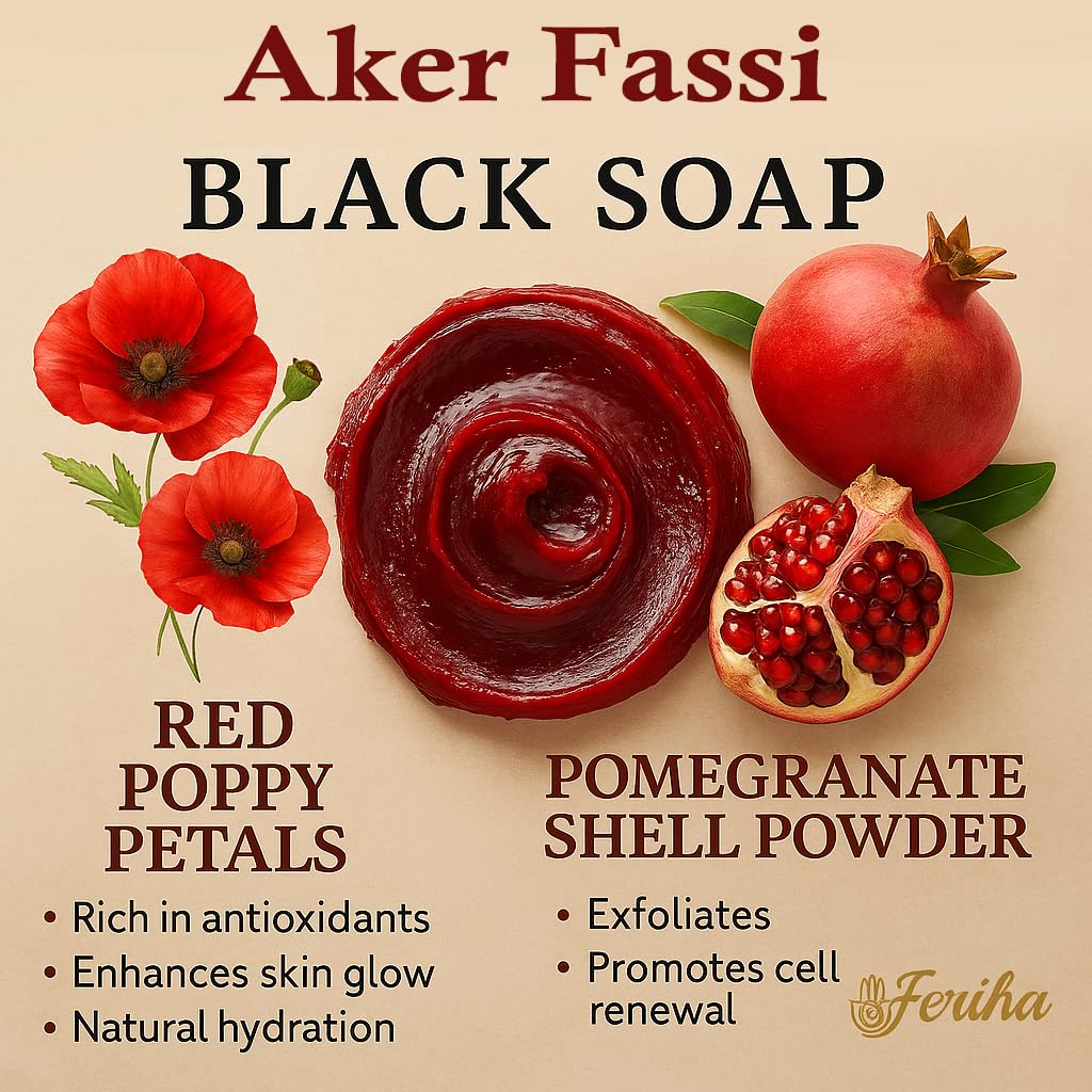 Close-up of red poppy petals within FERIHA soap for a sensory cleanse.