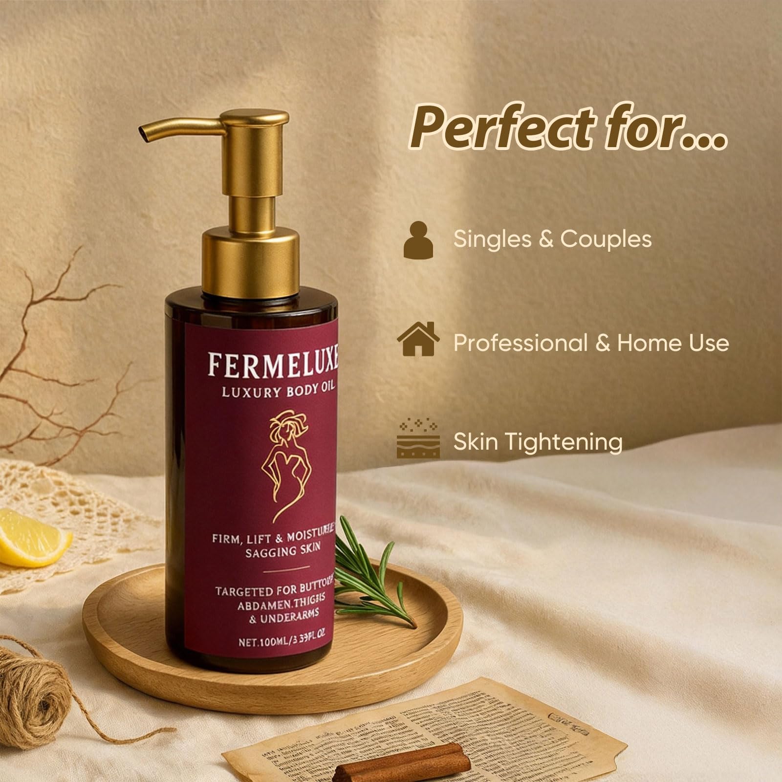 Elegant FERMELUXE packaging highlighting a luxury skincare routine