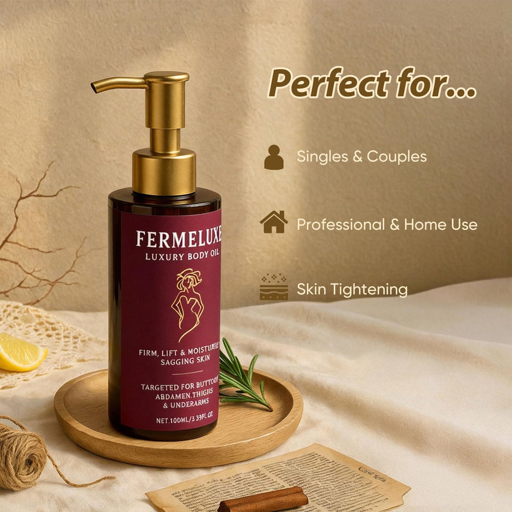 Elegant FERMELUXE packaging highlighting a luxury skincare routine
