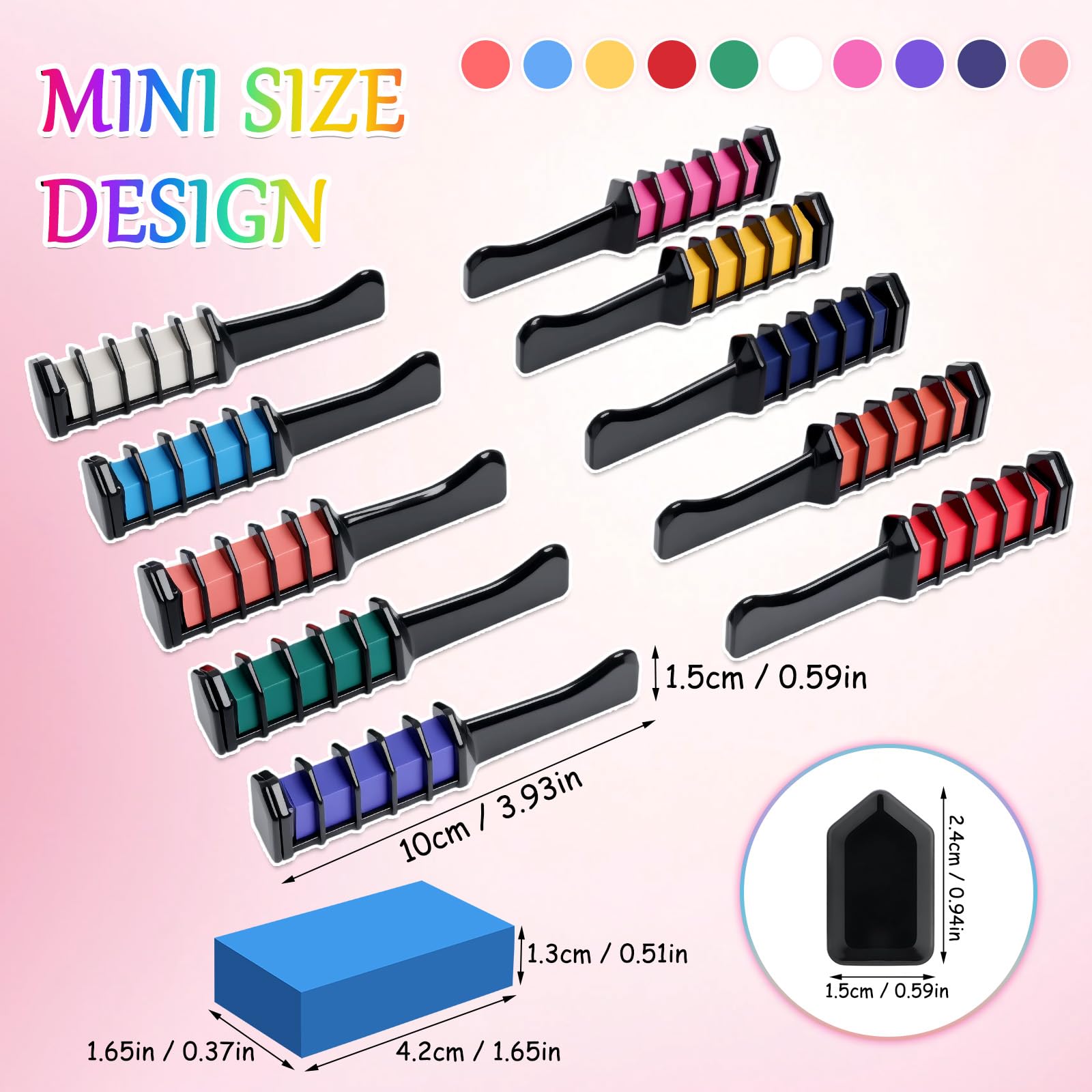 Festive Hair Chalk Combs green color for fun, temporary style for all ages.