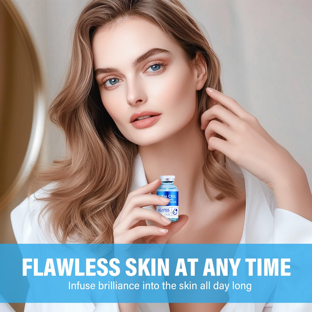Feulover stem cell serum pump action highlighting easy daily application.