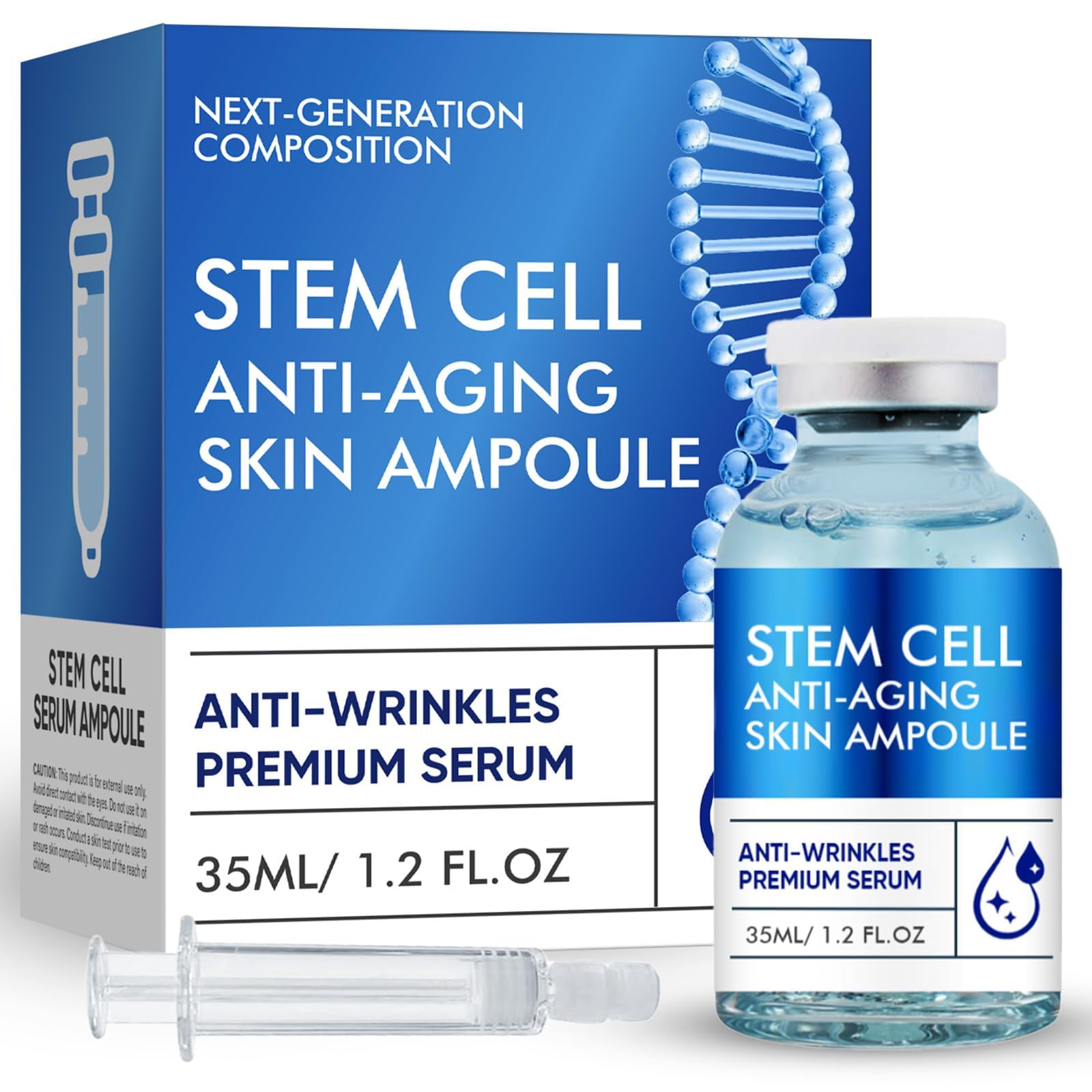 Feulover Stem Cell Anti-Aging Serum bottle close-up for firmer, nourished skin.