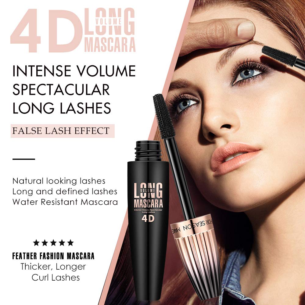 FGHJ 4D Silk Fiber Mascara brush demonstrates smooth, clump-free application.