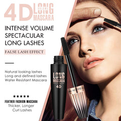 FGHJ 4D Silk Fiber Mascara brush demonstrates smooth, clump-free application.