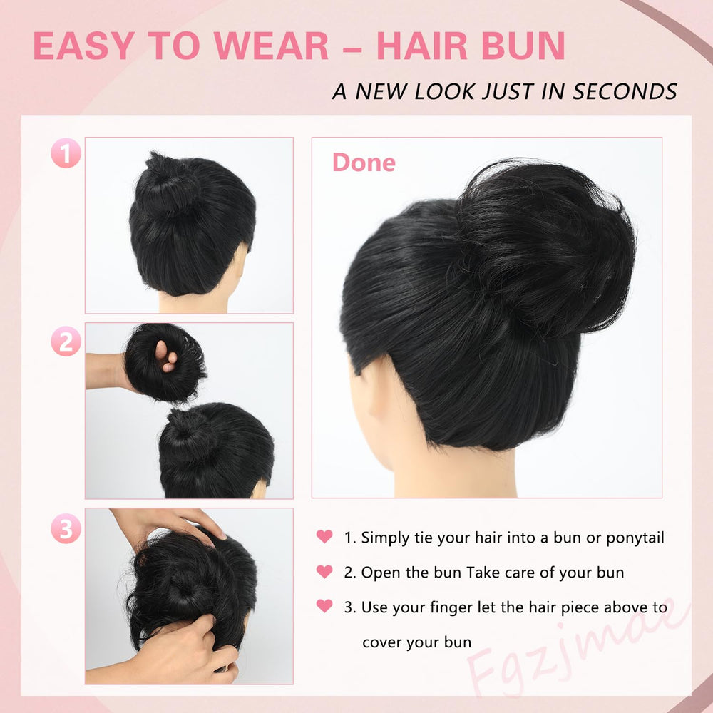 FGZJMAE salon-quality scrunchie-style chignon for comfortable wear.