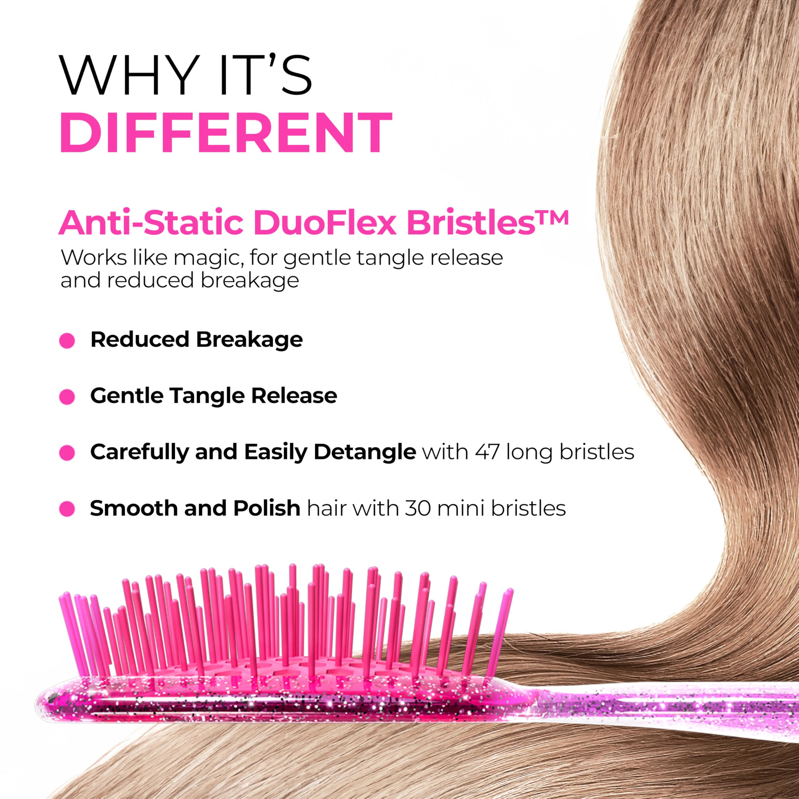 FHI Heat UNbrush Mini Detangler on wet hair demonstrating versatile detangling