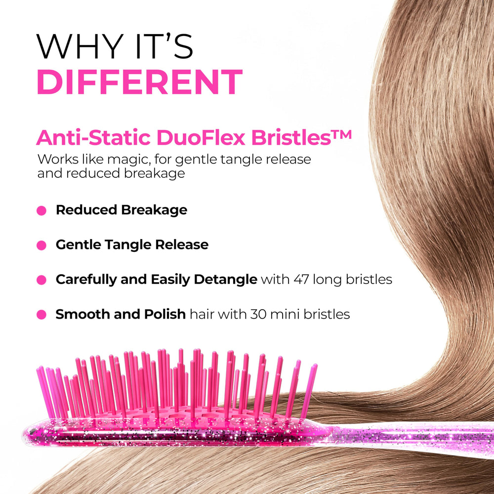 FHI Heat UNbrush Mini Detangler on wet hair demonstrating versatile detangling