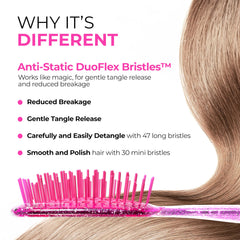 FHI Heat UNbrush Mini Detangler on wet hair demonstrating versatile detangling