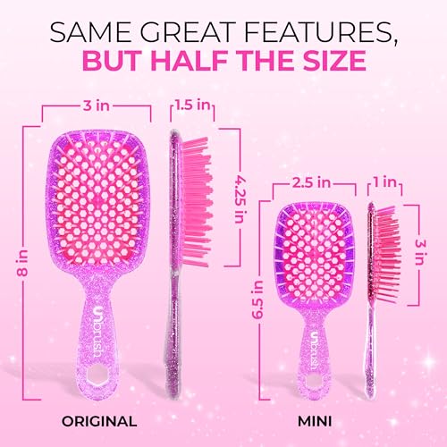 FHI Heat UNbrush Mini Detangler lightweight handle for travel-friendly grooming