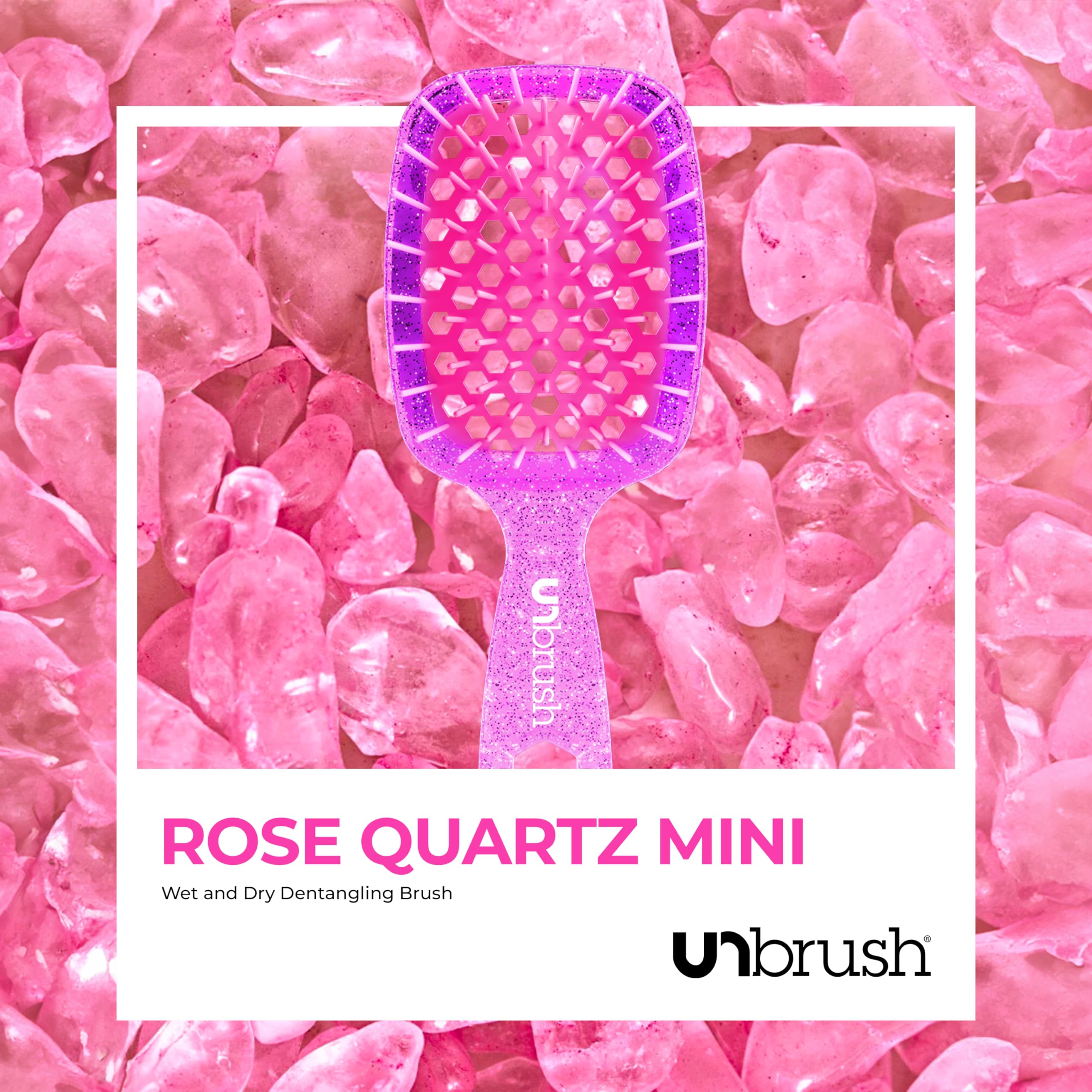 FHI Heat UNbrush Mini Detangler rose quartz pink color detail