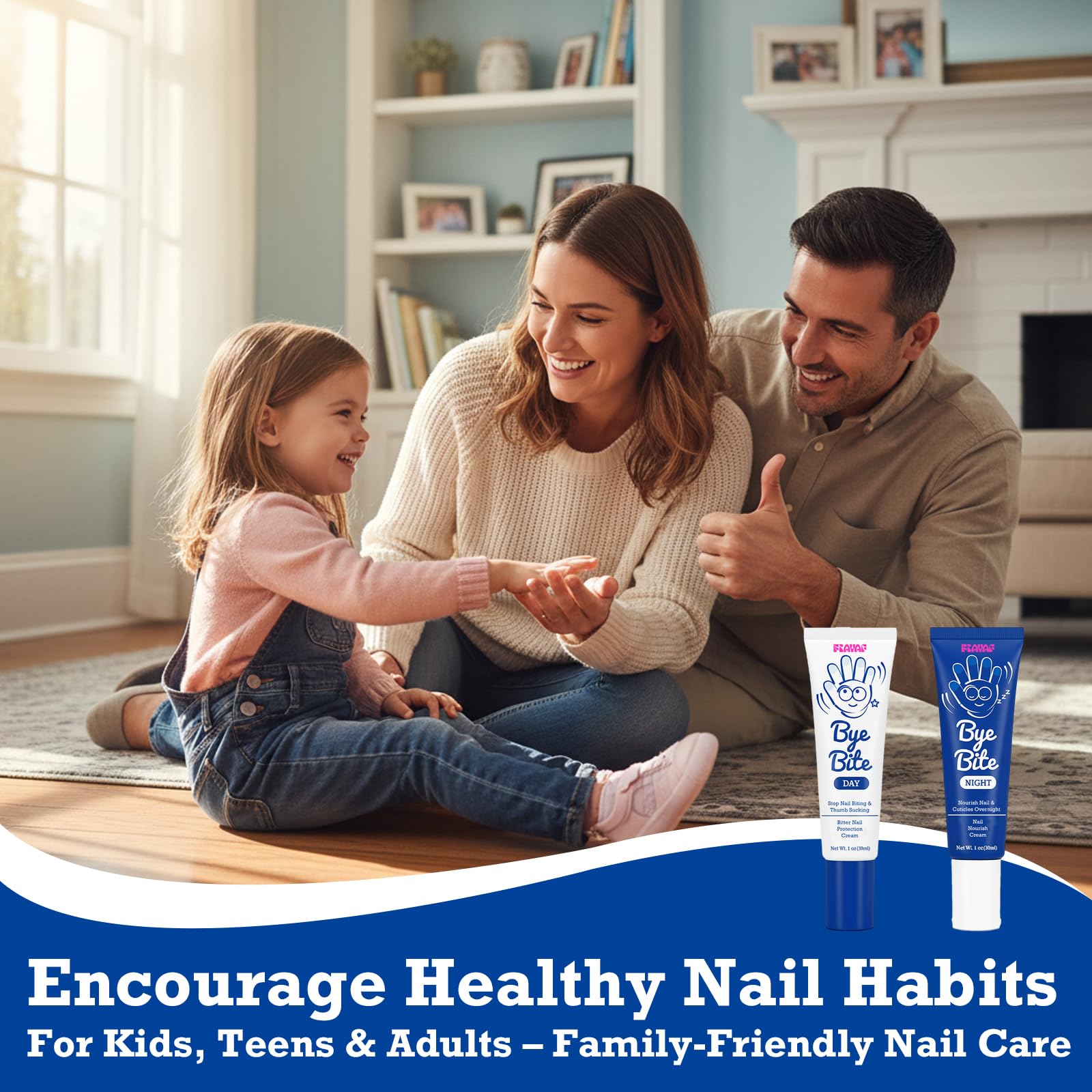 FIAYAF ByeBite in-hand application shows easy daily routine.
