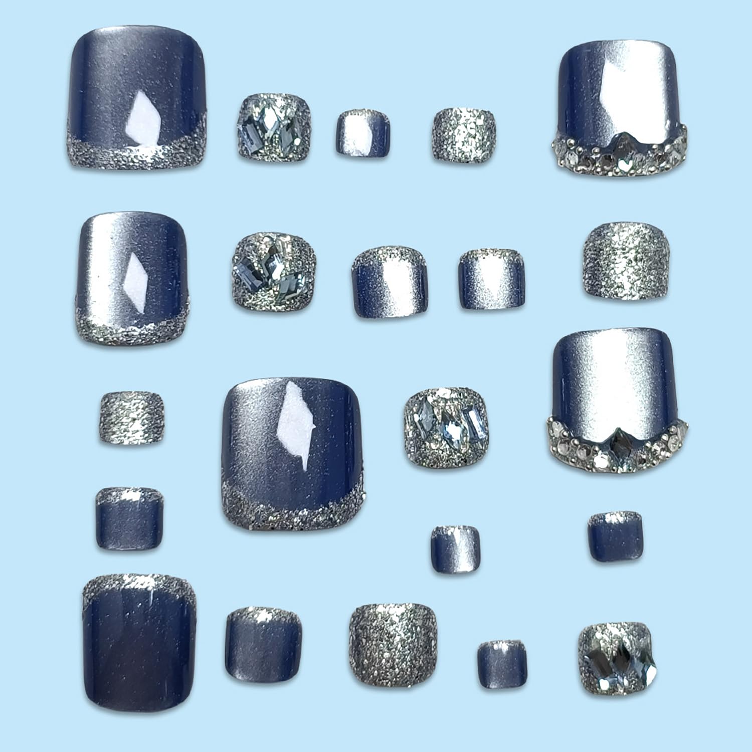 FIEONCIY toe nails with charms embellishments for playful accents.