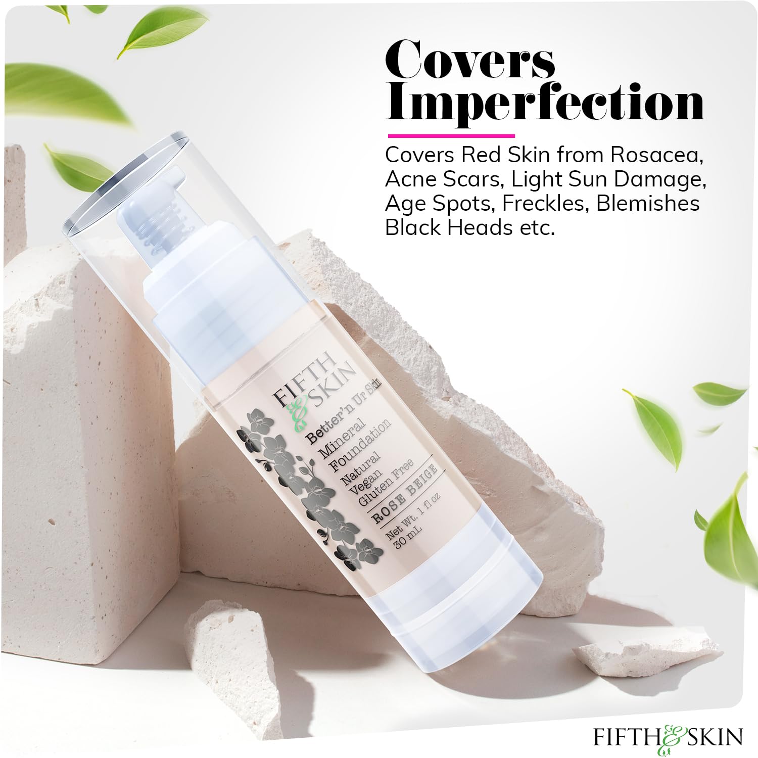 Fifth & Skin foundation texture showing dewy finish on skin