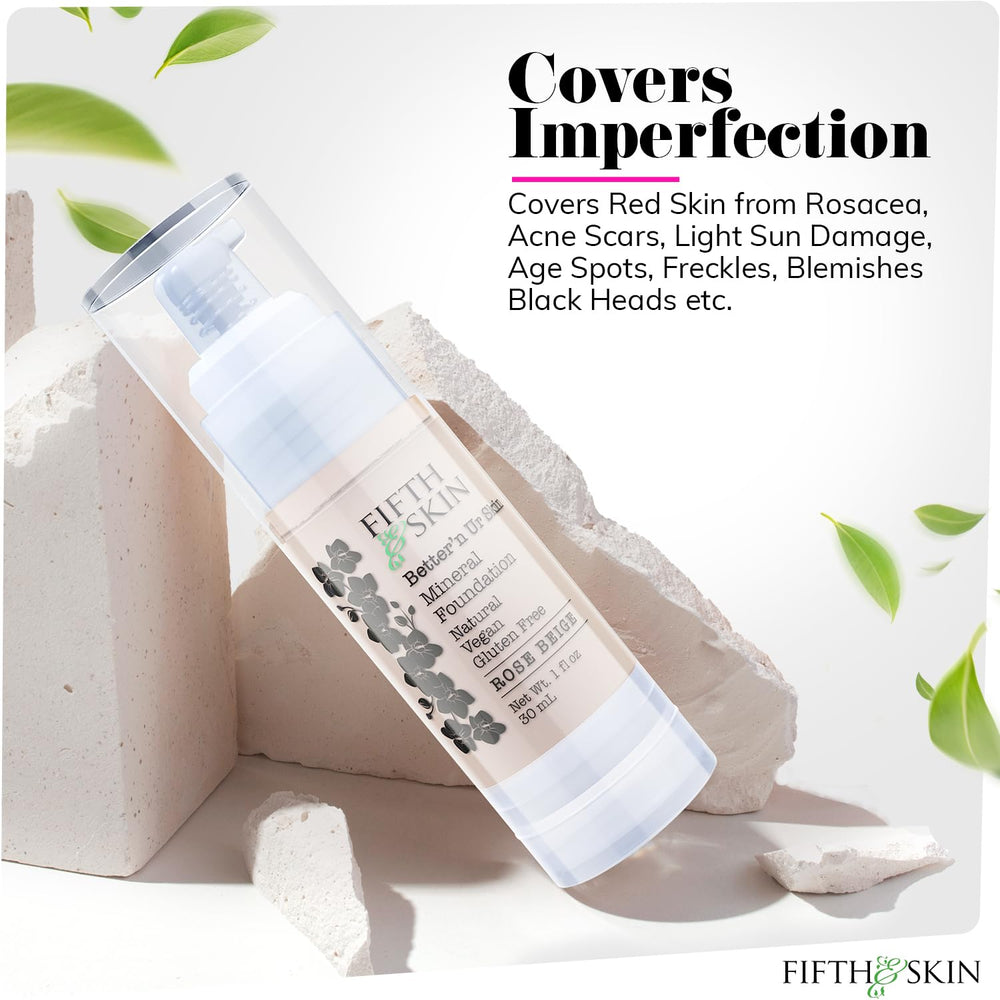 Fifth & Skin foundation texture showing dewy finish on skin