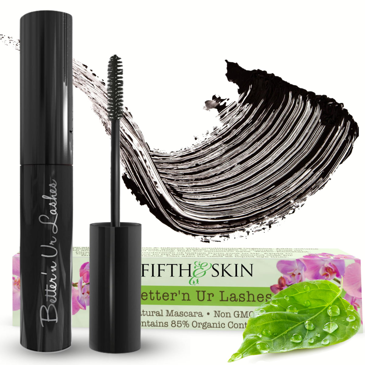 Fifth & Skin Better'n Ur Lashes mascara bottle showcasing natural formula for daily wear