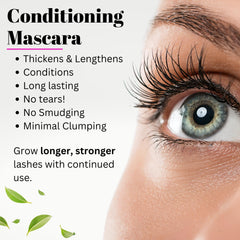 Close-up of the mascara brush applying smooth, smudge-proof coverage