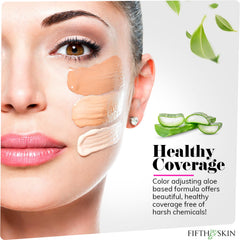 Fifth & Skin Burnt Sienna ingredients list highlights aloe base and organic profile.