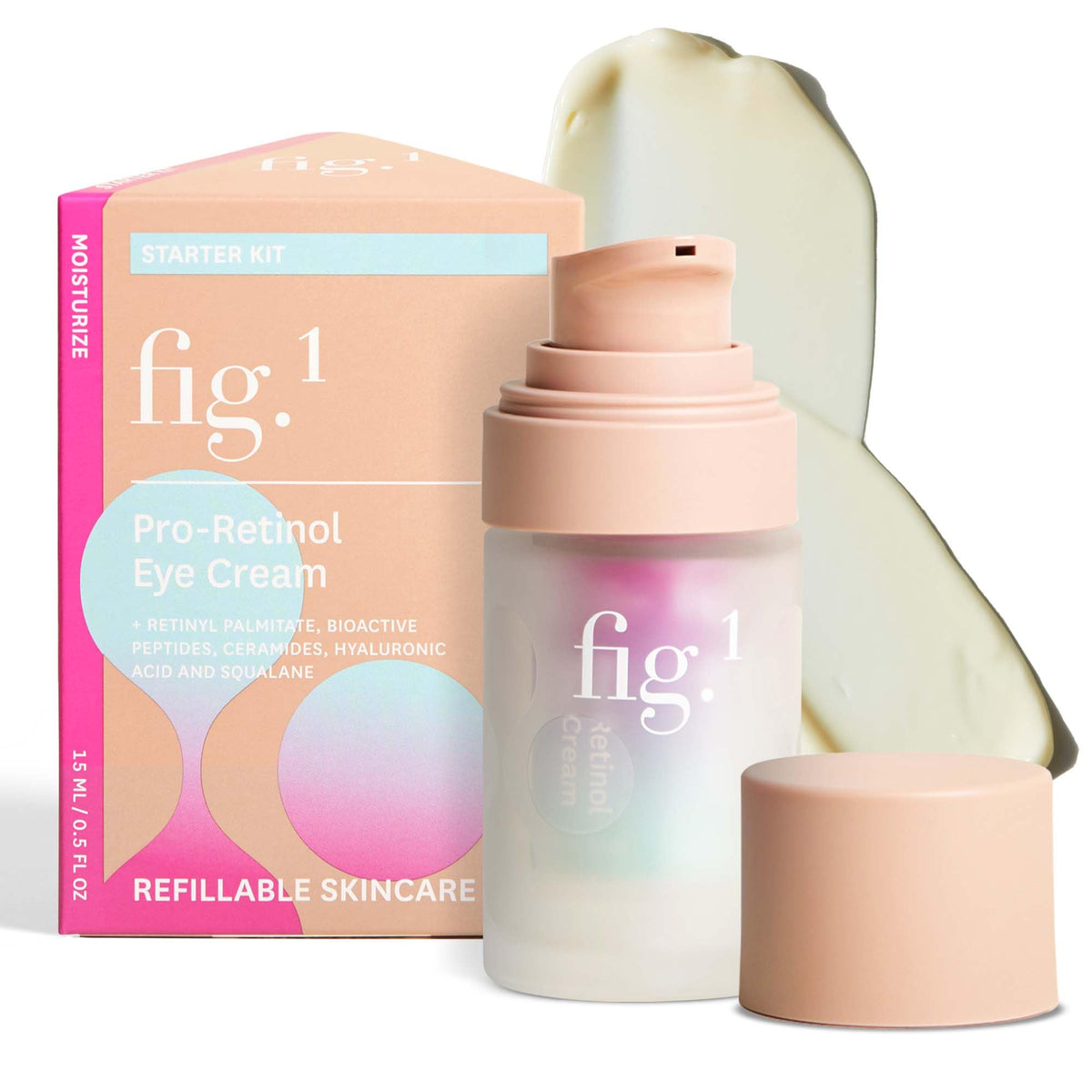 Fig.1 Pro Retinol Eye Cream bottle highlights hydrating formula for refreshed under-eye skin.