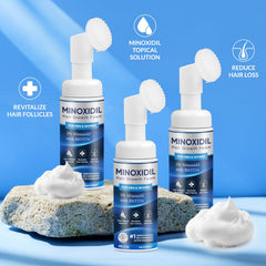 FIGTORUS foam being applied to the scalp for daily care.